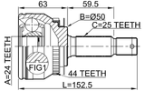 2210-CER20A44 - OUTER CV JOINT 24X50X25