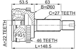 2210-CERA46 - OUTER CV JOINT 22X60X27