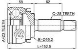 2210-FB - OUTER CV JOINT 23X55X25