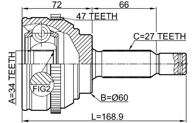 2210-MAGA47 - OUTER CV JOINT 34X60X27