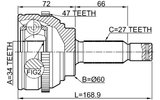 2210-MAGA47 - OUTER CV JOINT 34X60X27