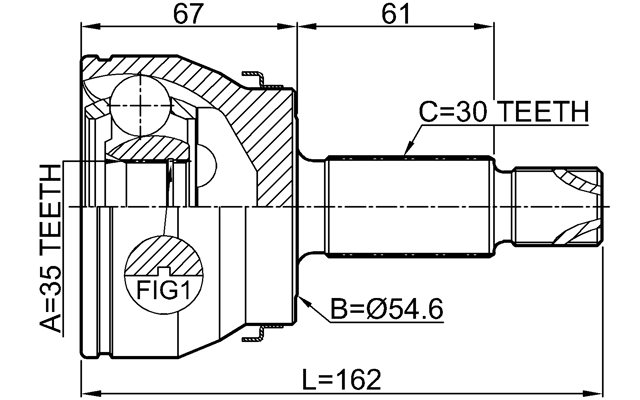 2210-MQ4F - OUTER CV JOINT 35X55X30