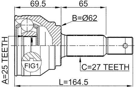 2210-NSP27A48 - OUTER CV JOINT 25X62X27