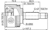 2210-OPIA47 - OUTER CV JOINT 26X60X27