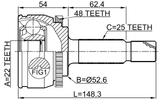2210-RIOA48 - OUTER CV JOINT 22X52.6X25