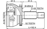 2210-SORA52 - OUTER CV JOINT 36X54.7X30