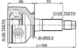 2210-SORBL - OUTER CV JOINT 26X56X28