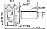 2210-SOULA46 - OUTER CV JOINT 22X60X27