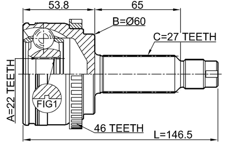 2210-SOULA46 - OUTER CV JOINT 22X60X27