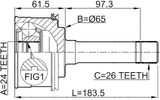2210-SP - OUTER CV JOINT 24X65X26