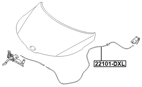 22101-DXL - CABLE ASSEMBLY HOOD LOCK CONTROL