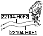 22104-H0F2 - OUTER DOOR LOCK CABLE