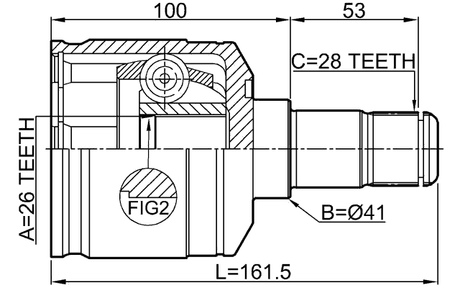 2211-CARNLH - INNER CV JOINT LEFT 26X41X28