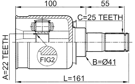 2211-CD - INNER CV JOINT 22X41X25