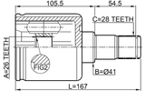 2211-CEED - INNER CV JOINT 26X41X28