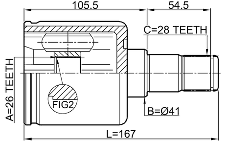 2211-CEED - INNER CV JOINT 26X41X28