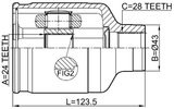2211-CLARRH - INNER CV JOINT RIGHT 24X43X28