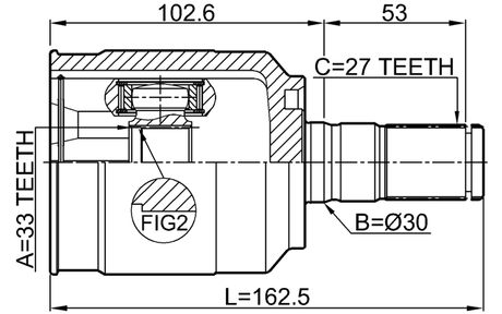 2211-D4224 - INNER CV JOINT 33X30X27