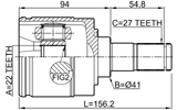2211-EDLH - INNER CV JOINT LEFT 22X41X27