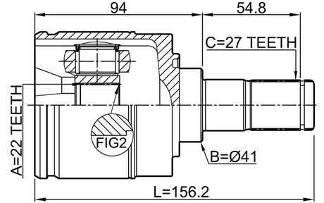 2211-EDLH - INNER CV JOINT LEFT 22X41X27