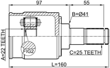 2211-FBMTLH - INNER CV JOINT 22X41X25