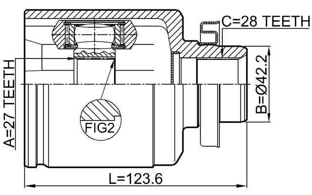 2211-GHRH - INNER CV JOINT RIGHT 27X42.2X28