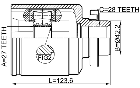 2211-GHRH - INNER CV JOINT RIGHT 27X42.2X28