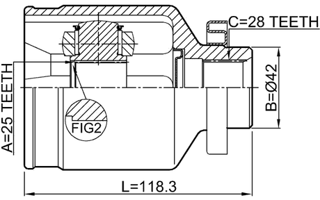 2211-MAGRH - INNER CV JOINT RIGHT 25X42X28
