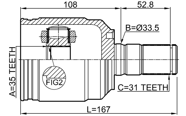 2211-MQ4FLH - INNER CV JOINT LEFT 35X33.5X31