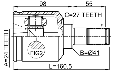 2211-NS20LH - INNER CV JOINT LEFT 24X41X27