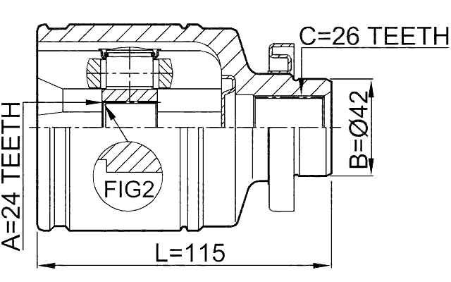 2211-NS20RH - INNER CV JOINT RIGHT 24X42X26