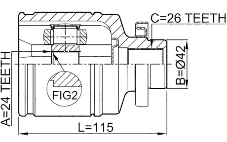 2211-NS20RH - INNER CV JOINT RIGHT 24X42X26