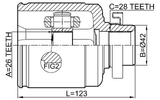 2211-OPIRH - INNER CV JOINT RIGHT 26X42X28