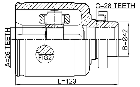 2211-OPIRH - INNER CV JOINT RIGHT 26X42X28