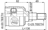 2211-PICMT - INNER CV JOINT 20X35X25