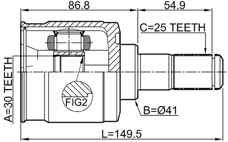 2211-RIO - INNER CV JOINT 30X41X25