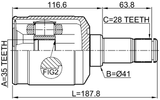 2211-SORMTLH - INNER CV JOINT 35X41X28