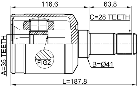 2211-SORMTLH - INNER CV JOINT 35X41X28