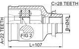2211-SPARH - INNER CV JOINT RIGHT 22X43X28