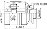 2211-SPLH - INNER CV JOINT LEFT 24X40X26