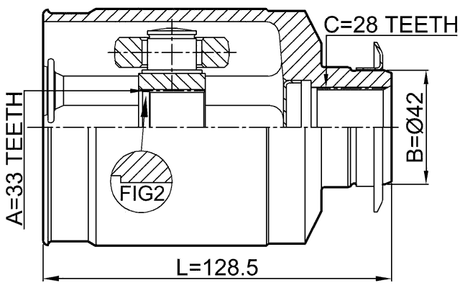 2211-XM12RH - INNER CV JOINT RIGHT 33X42X28