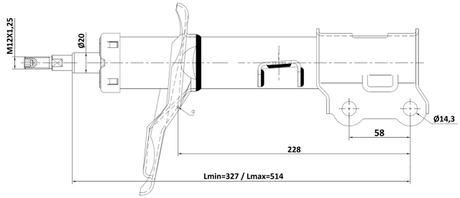 22110-001FL - SHOCK ABSORBER FRONT LEFT GAS.TWIN TUBE