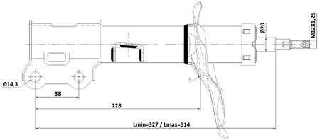 22110-001FR - SHOCK ABSORBER FRONT RIGHT GAS.TWIN TUBE