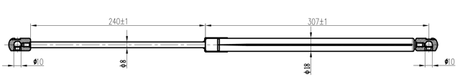 22117-003 - BONNET GAS STRUT L565/290N