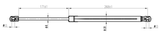 22117-008 - BOOT GAS STRUT L457/570N