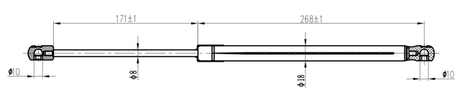22117-008 - BOOT GAS STRUT L457/570N