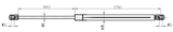 22117-013 - GAS STRUT REAR WINDOW L481/135N