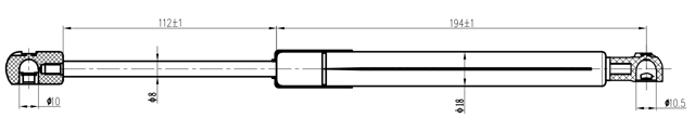 22117-014 - BONNET GAS STRUT L324/340N