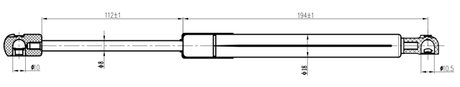 22117-014 - BONNET GAS STRUT L324/340N