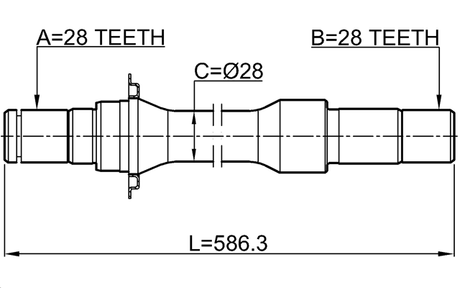 2212-SEDRH - AXLE HALF SHAFT RIGHT 28x586.5x28